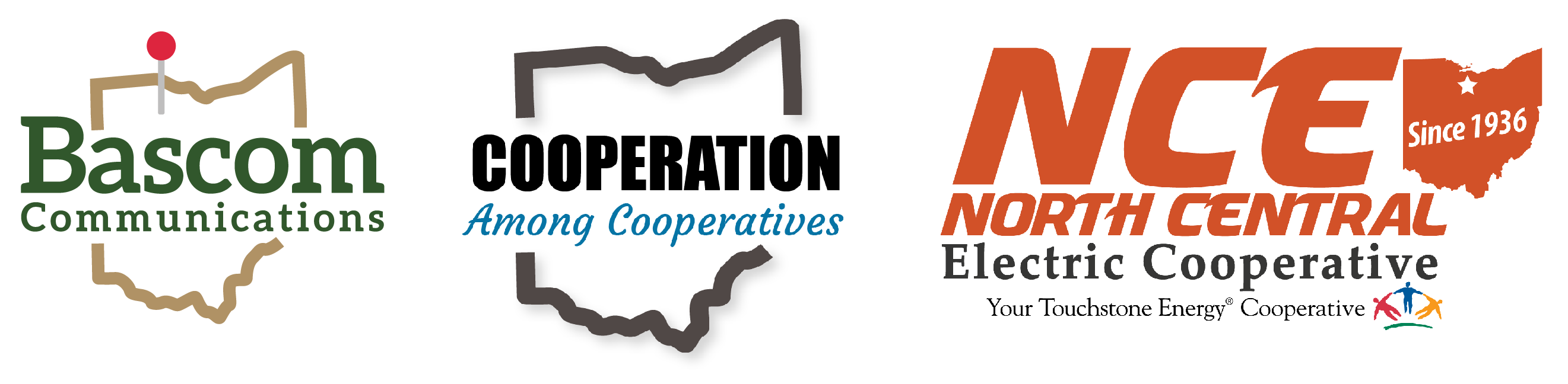 Bascom, North Central Electric, and Cooperation Logos